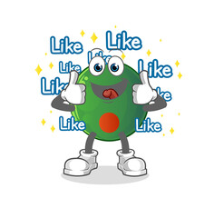 bangladesh flag give lots of likes. cartoon vector