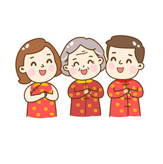 
Cute and Happy Family Character Vector.
