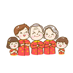 
Cute and Happy Family Character Vector.
