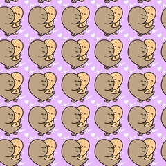 seamless pattern of cute monster cartoon