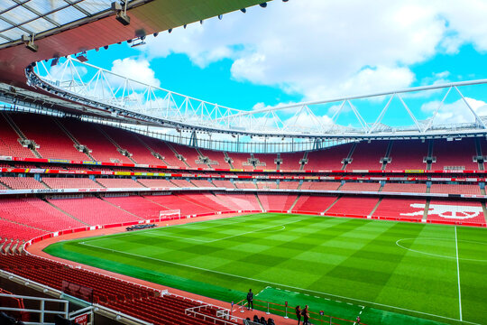 A picture of Emirates Stadium during stadium tour in the afternoon. Emirates is home of Arsenal Football Club.