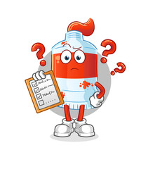 watercolor tube schedule list vector. cartoon character