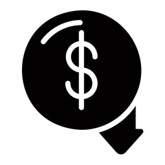 dollar down glyph icon