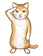 敬礼ネコ