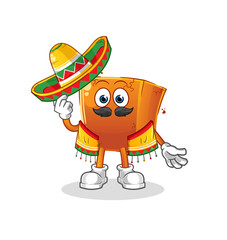 brick Mexican culture and flag. cartoon mascot vector