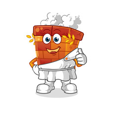 Obraz premium chimney with greek clothing. cartoon mascot vector