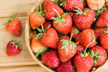 fresh red strawberries