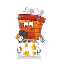 chimney play whack a mole mascot. cartoon vector