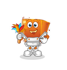 Obraz premium brick maid mascot. cartoon vector
