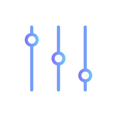Filter control settings vector icon with gradient