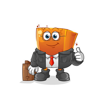 brick office worker mascot. cartoon vector