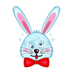 Bunny head rabbit face stunned cartoon isolated white background