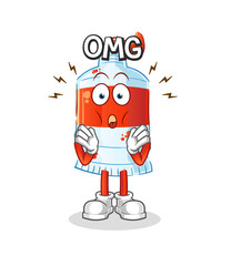Obraz premium watercolor tube Oh my God vector. cartoon character