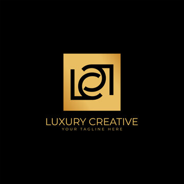 initial LC letter, letter logo design with unique and luxurious creative typography