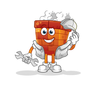 chimney mechanic cartoon. cartoon mascot vector