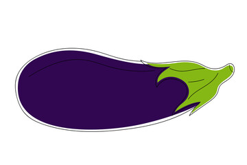 Vector illustration of a hand drawn eggplant isolated on a white background.
