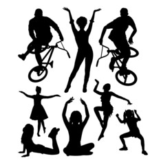 people activity silhouette good use for any design you want