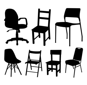 chairs silhouette set good use for any design you want.