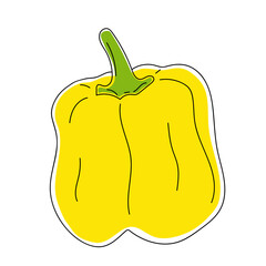 Vector illustration of an yellow bell pepper isolated on a white background.
