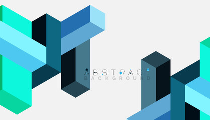 Abstract background. 3d cubes, cubic elements and blocks. Techno or business concept for wallpaper, banner, background, landing page