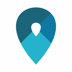 blue point pin map location logo design