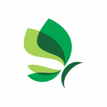 green beauty butterfly color shape logo design