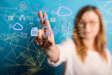 Protect Cloud Information Data Concept..