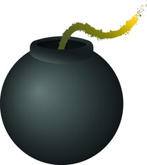 Bomb. explosion. wick. grenade. vector.