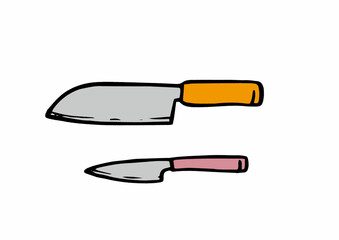 大きい包丁と小さい包丁のイラスト