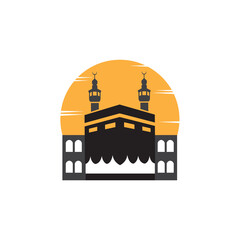 Kaaba in Mecca for Hajj and Umrah logo design vector icon illustration graphic creative idea