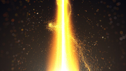 Gold lights power energy abstract background.