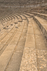 View along the seats at Epidavros Theatre, Ancient Greece