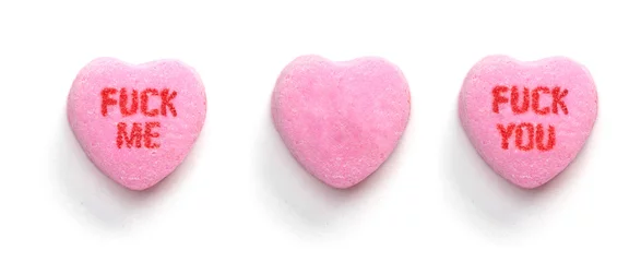 Badkamer foto achterwand valentine's day candy hearts blanks custom © Marco