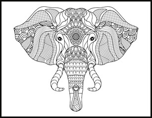 Animal Mandala vector and coloring page