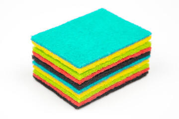 Fototapeta premium colored samples of felt porous material on a white background