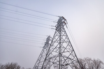 Electric wire tower high voltage line