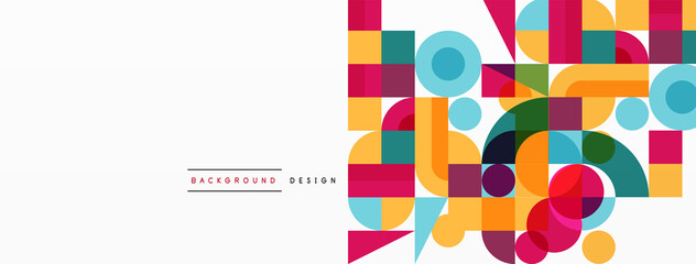 Beautiful abstract background. Circles, triangle shapes, and squares. Minimal geometric template for wallpaper, banner, background or landing