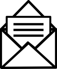 開封された手紙のアイコンイラスト