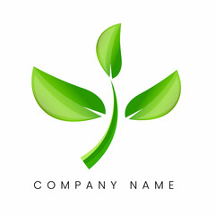 Ecology simple and modern design emblem or logo