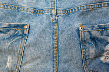 Fototapeta premium back of blue jeans, details from blue jeans