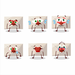 Love envelope cartoon character with sad expression - 482521545