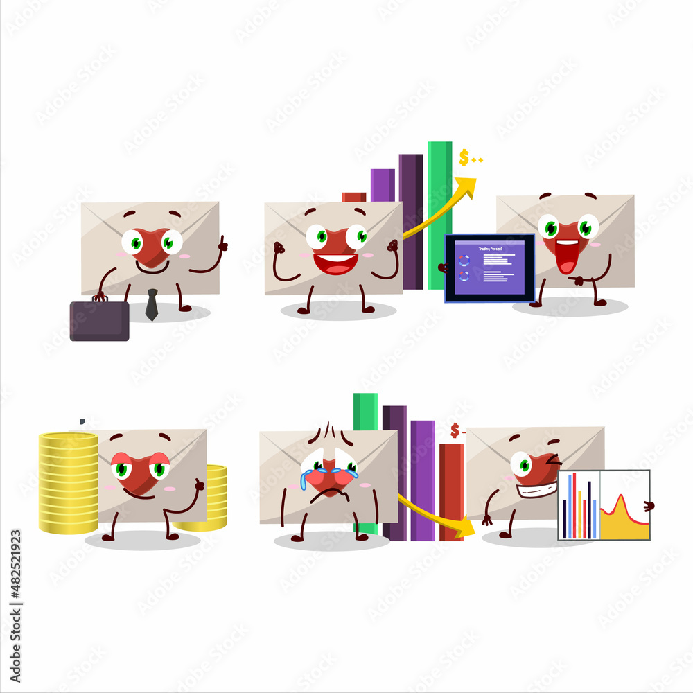 Poster Love envelope character designs as a trader investment mascot