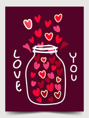 valentine postcard brochure poster elements art design vector 03