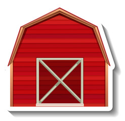 Isolated red barn in cartoon style © blueringmedia