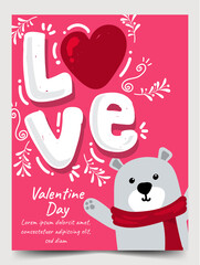 valentine postcard brochure poster elements art design vector 15