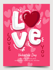 valentine postcard brochure poster elements art design vector 16