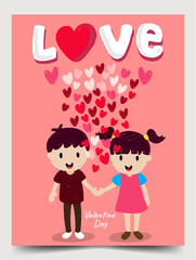 valentine postcard brochure poster elements art design vector 19
