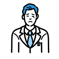 笑顔の白衣を着た若い男性医師
