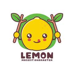 vector lemon cartoon mascot, suitable for, logos, prints, stickers, etc