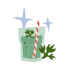 Healthy drink vector illustration in flat color design
